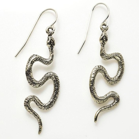 Wellstone Jewelry Jewelry - Snake Earrings .925 Sterling Silver Serpent mother dangle earrings USA